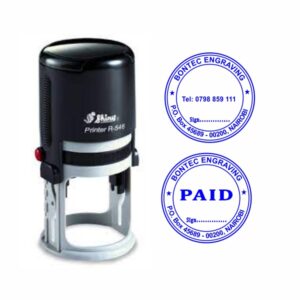 Round self inking rubber stamp for company seal in Kenya by Bontec Rubber Stamps