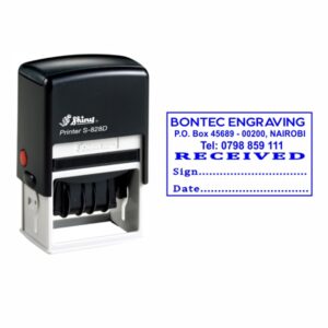 Received date self inking rubber stamp for offices in Kenya by Bontec Rubber Stamps